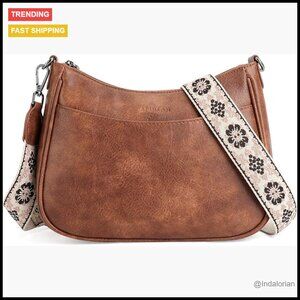 Trendy Vegan Leather Crossbody Bag Adjustable Strap Spacious Chic Casual Purse